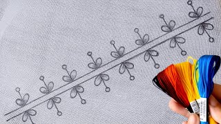 Hand Embroidery New Border Design Pattern | New Creative Embroidery Stitches For Beginners 