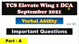 Verbal Ability for SEP DCA 2021 | Part A | TCS DCA 2021 |