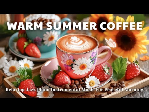 Warm Summer Coffee ☕ | Relaxing Jazz Piano Instrumental Music For Peaceful Morning