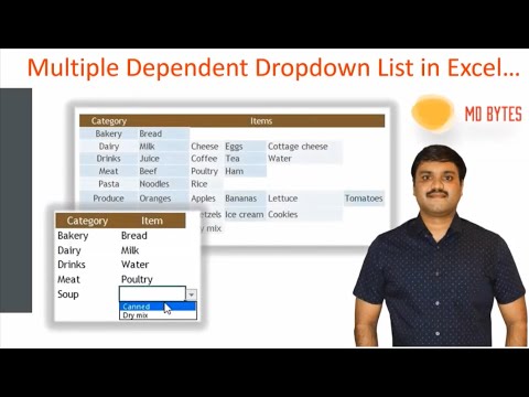Create Multiple Dependent Dropdown Lists in Excel