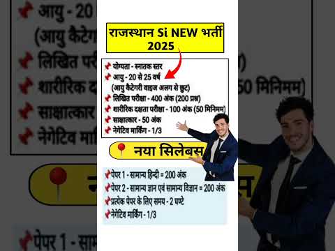 Rajasthan police SI new vacancy 2025 || Sab Inspector new vacancy 2025 || Rajasthan SI syllabus,exam