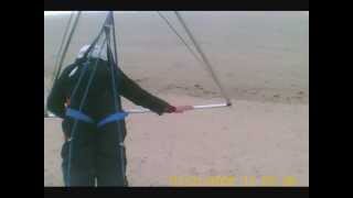 hang glider. Dune Gooning. at the beach, near. Woolacombe.. petethewrist