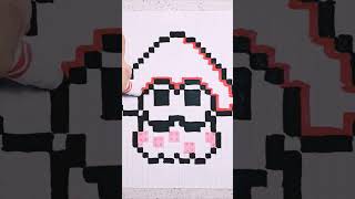 Hand Drawn Pixel Art - Drawing an INKLING! #pixelart #inkling #splatoon #splatoon3 #nintendo #shorts