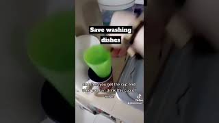 Perfect trick to save in washing dishes #lifehacks #lifehackss #lifehacksvideos #lifehackvideo