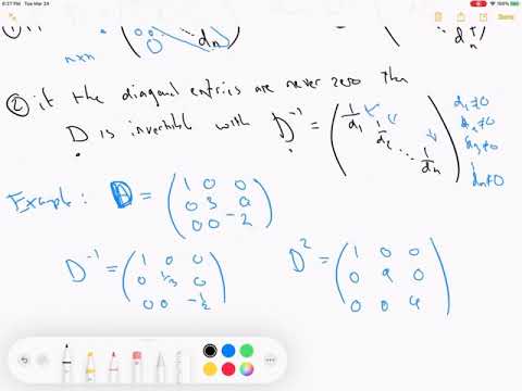 7. special squares II - properties of diagonal matrices