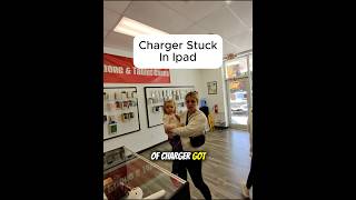 CHARGER GOT STUCK IN HER IPAD!!! #education #brokenfix #smartphone #problemfix #phonedamage