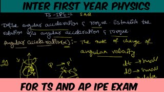 Define angular acceleration and torque || Relation between angular acceleration and torque class 12