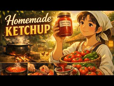 Slow Living in the Countryside 🍅 Make Tomato Ketchup From Scratch | ASMR Farmhouse Cooking