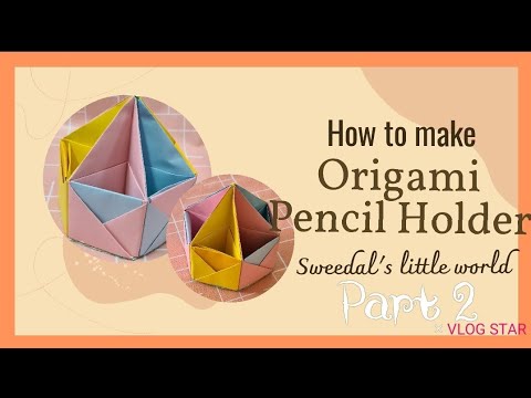 How to paper pen stand/origami pen holder/paper craft for School  #penholder #origami #school