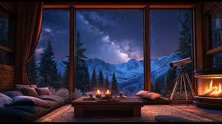 🏞️ Stargazing in a Mountain Cabin 🔭 | Relaxing Ambient Music for a Peaceful Night