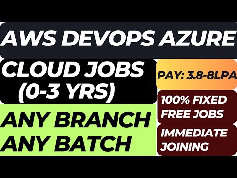 aws job for fresher | azure jobs | Devops for fresher | it jobs for freshers 2024 #devops #aws #jobs