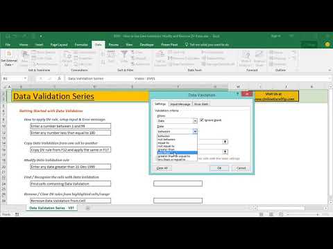 How to Use Data Validation in Excel - Part 01