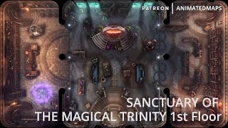 Animated Dungeon Maps - SANCTUARY OF THE MAGICAL TRINITY 1st Floor battle maps preview