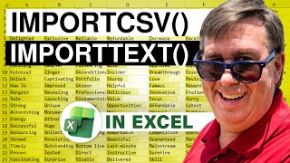 Excel - New IMPORTCSV and IMPORTTEXT Excel Functions