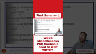 Find the Error | Error Spotting | Sentence Correction | #wbcsenglish #rnheducation #errorspotting