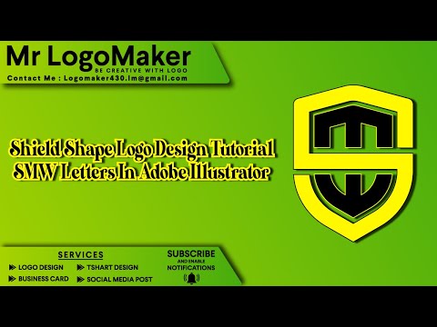Shield Shape Logo design Tutorial SMW in Adobe Illustrator #logodesign #logo #illustrator