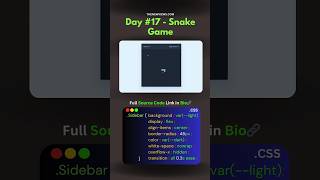 code Snake Game🐍 #csstricks #csgo #webdeveloping #webdesign #coding #webcoding #webdevelopment