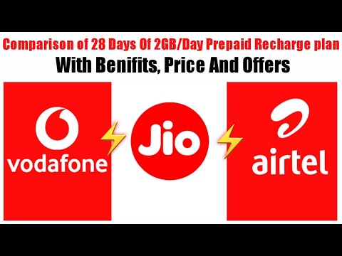 airtel v/s vodafone v/s jio :- who is better in 28 days of 2gb/day recharge plan | full comparison