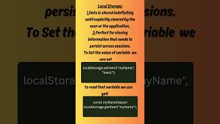 what is local storage and session storage in HTML5 ? #coding #interview #education #learning