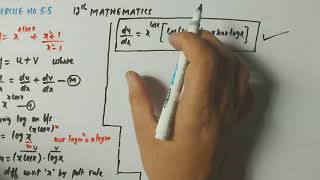 Lograthmic differentiation#12mathematics#ex 5.5 qno 10 #calculusconcepts 