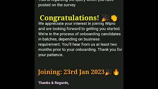 11th Jan Onboarding | 23rd Jan Joining | Turbo, Wilp, Elite | Wipro onboarding update🎉🔥
