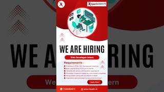 We are Hiring ! Join our team as a Web Developer Intern | Kaarlo Trichy #internship #webdeveloper