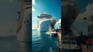 cruise ship loses control and brushes against another at port!#ai #ai2025 #cruiseship #seagiants