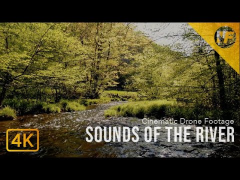 Relaxing Sounds: Sounds of the River | 4K Drone Flyover | DJI Cinematic Ambience