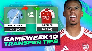 FPL TRANSFER TIPS GAMEWEEK 10 | Fantasy Premier League Tips 2025/26