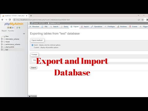 How to Export or Import Database in phpMyAdmin//XAMPP //MySQL