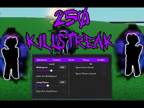 roblox slap battles getting 250 killstreak but with EXPLOITS...