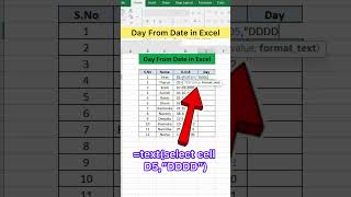 Day from Date in Excel | Advanced Excel Formula #excel #exceltips #exceltutorial #course