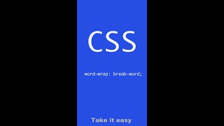 #17 word-wrap: break-word | CSS | Frontend | Take it easy #shorts