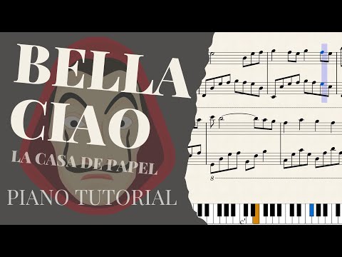 BELLA CIAO PIANO SHEET MUSIC - SAD AND SLOW PIANO TUTORIAL | FREE SHEET MUSIC PDF | LA CASA DE PAPEL