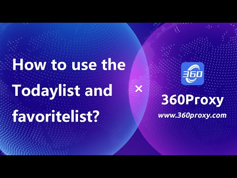 How to use the Todaylist and Favoritelist?