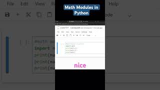 Part40 math modules in python #DeveloperTools #ProgrammingLife #TechShorts #PythonDeveloper #141