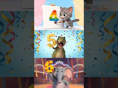 Learn Numbers 4 5 6 for Kids 🐱🦖🐘 | Fun Counting Short | 3D Animation #shorts #viralshorts