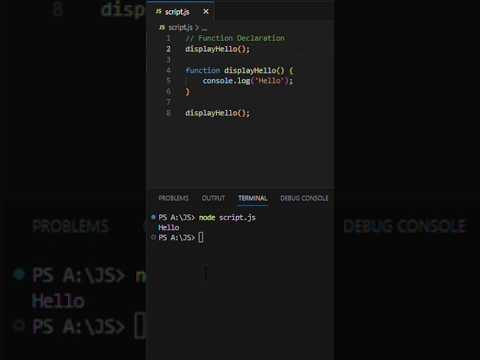 Function Declaration in JavaScript | #javascript #coding #shorts