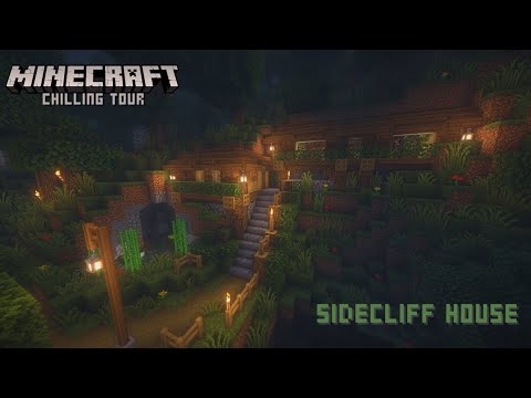 🌧️ cozy cliffside house on a rainy evening [ Minecraft Chilling Tour ]