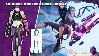League of Legends Arcane Jinx Cosplay Costumes Display
