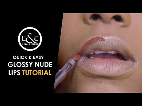 QUICK AND EASY GLOSSY NUDE LIPS TUTORIAL #imakeuplikeapro
