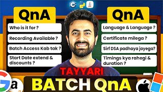 Tech Placement And Internship Preparation Cohort | Tayyari Batch QNA