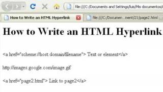 How to Create Web Pages Using HTML : How to Write an HTML Hyperlink