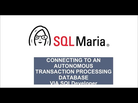 Connecting to an Autonomous Transaction Processing database via SQLDeveloper