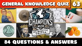 Pub Quiz TRIVIA 63 : 84 General Knowledge Questions! Geography, History, Technology, Film & More!