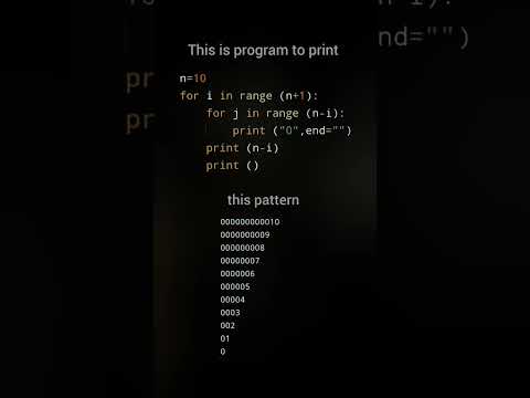 Python for beginners. Python pattern printing tricks #pythonpattern #pythonforbeginners #coding