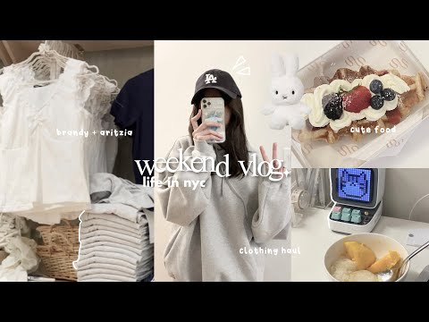 weekend vlog: brandy and aritzia haul, studying, divoom speaker, good food