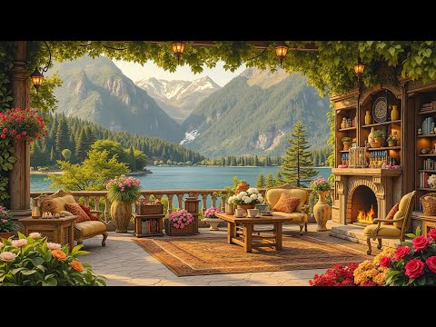 Relaxing Coffee Shop Jazz Music 🌸 Spring Ambience for Work, Study, or Relaxation