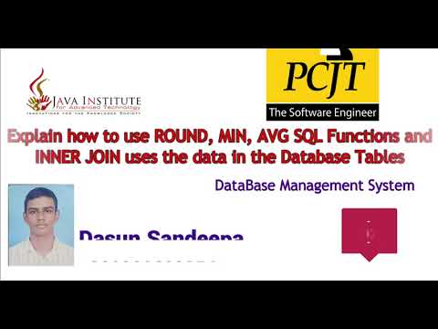 DBMS Task 29 - Explain how to use ROUND, MIN, AVG SQL Functions and INNER JOIN uses the data