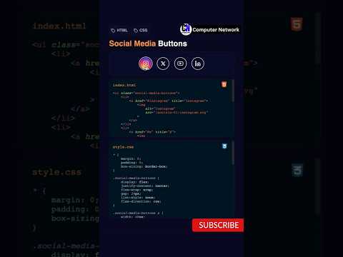 How to add social media button in HTML CSS || social media icons using html css || #shorts #viral